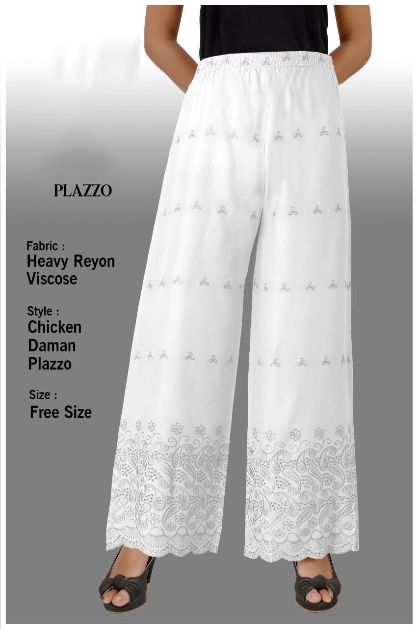 Palazo Pant Casual Wear Rayon Minar Palazzo, Wide Leg, Size: Free Size at  Rs 190 in Noida