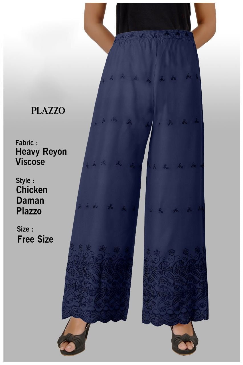 Buy Chikankari Cotton Parallel Palazzo Pants /lined / Free Shipping in US  Online in India - Etsy