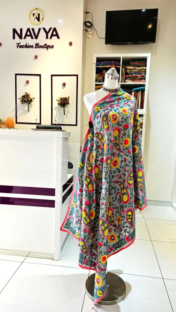 Chanderi 3D Phulkari Dupatta