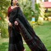 Cotton Saree with Pom Pom Lace