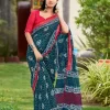 Cotton Saree with Pom Pom Lace