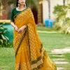 Cotton Saree with Pom Pom Lace