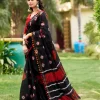 Cotton Saree with Pom Pom Lace