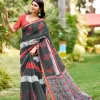 Cotton Saree with Pom Pom Lace