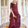 Satin Chiffon Saree for Women