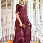 Satin Chiffon Saree for Women