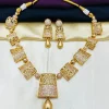 Gold Plated Geometric Necklace Set