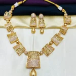 Gold Plated Geometric Necklace Set