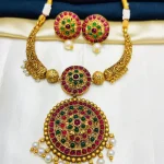 Gold Plated Necklace Set with Earrings
