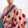 Polka Dot Printed Satin Saree