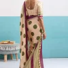 Polka Dot Printed Satin Saree