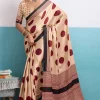 Polka Dot Printed Satin Saree
