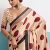 Polka Dot Printed Satin Saree