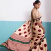 Polka Dot Printed Satin Saree