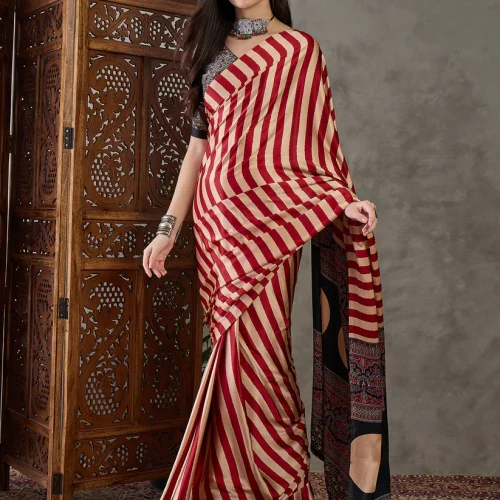 Satin Striped Saree