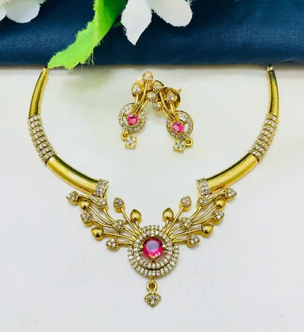 Gold Plated Choker Necklace Set