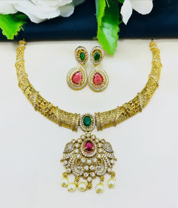 Gold Plated Choker Necklace Set